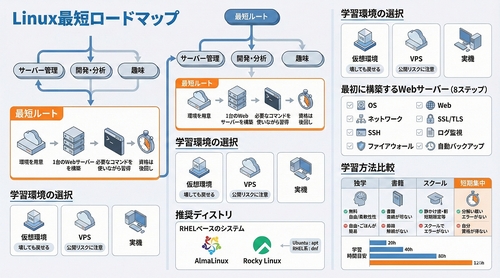 Linux勉強方法ロードマップ画像